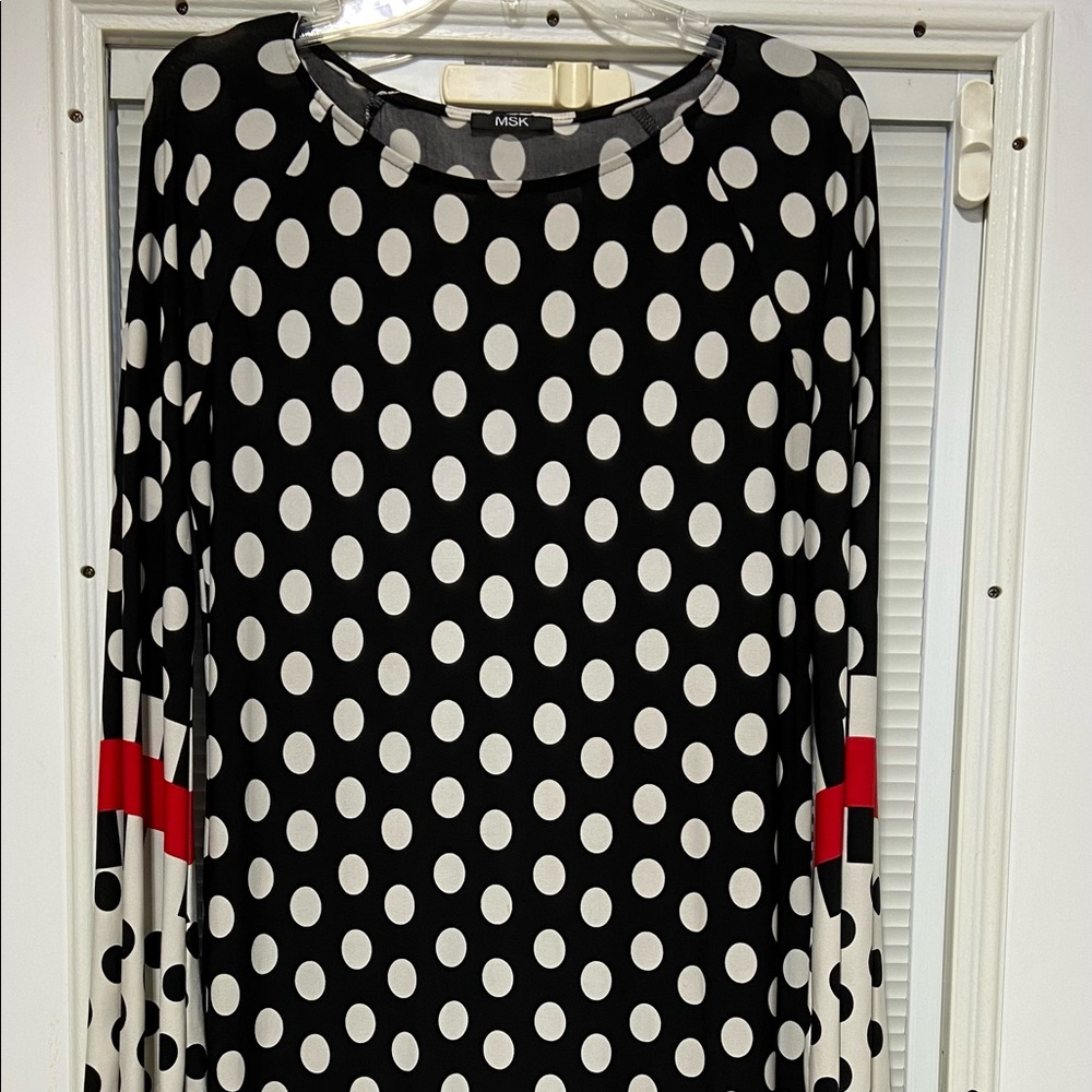 MSK Black Polka Dot Dress